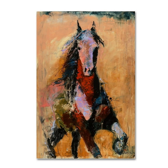 Trademark Fine Art "Golden Horse" Canvas Art by Joarez