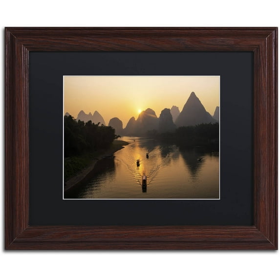 Trademark Fine Art "Golden River" Canvas Art by Philippe Hugonnard, Black Matte, Wood Frame