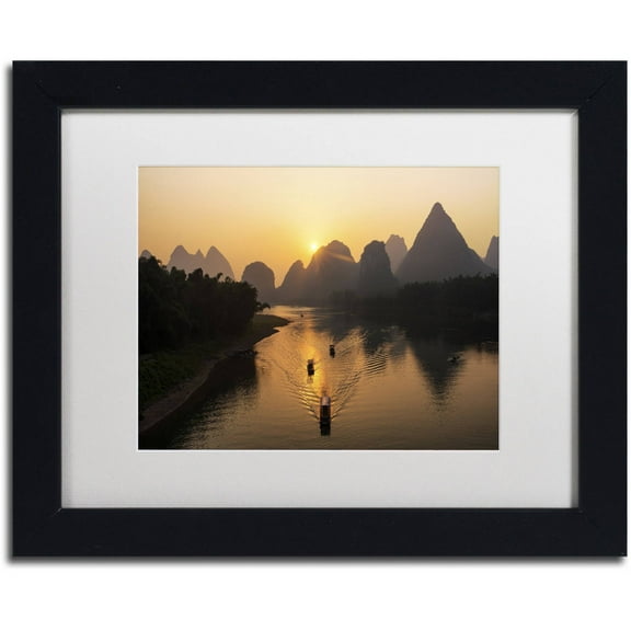 Trademark Fine Art "Golden River" Canvas Art by Philippe Hugonnard, White Matte, Black Frame