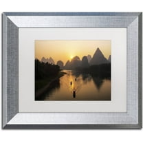 Trademark Fine Art "Golden River" Canvas Art by Philippe Hugonnard, White Matte, Silver Frame