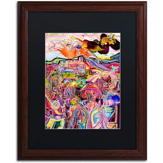 Trademark Fine Art "Goldfish" Canvas Art by Josh Byer, Black Matte, Wood Frame