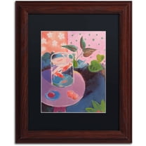 Trademark Fine Art "Goldfish" Canvas Art by Sheila Golden Black Matte, Wood Frame