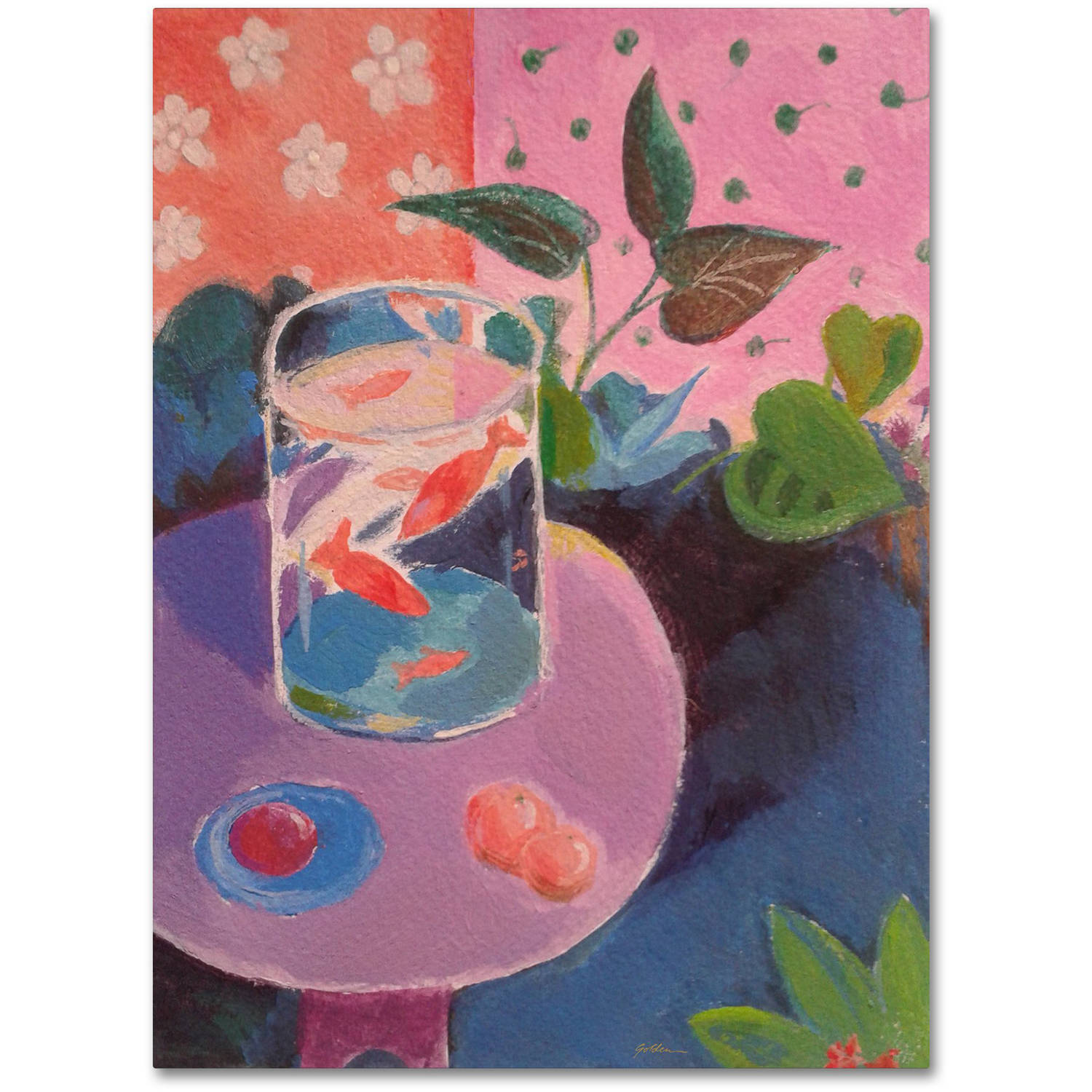 Trademark Fine Art "Goldfish" Canvas Art by Sheila Golden