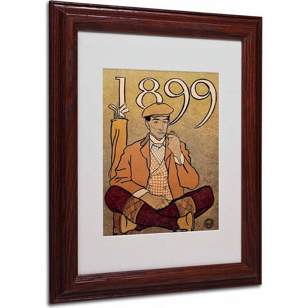Trademark Fine Art "Golf Calendar 1899" Canvas Art by Edward Penfield, Wood Frame