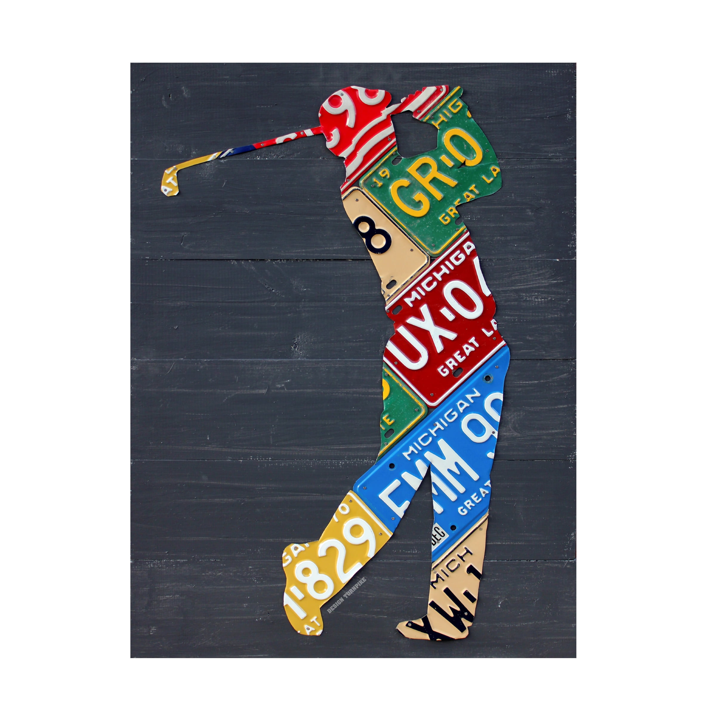 Trademark Fine Art 'Golfer License Plate art' Canvas Art by Design Turnpike
