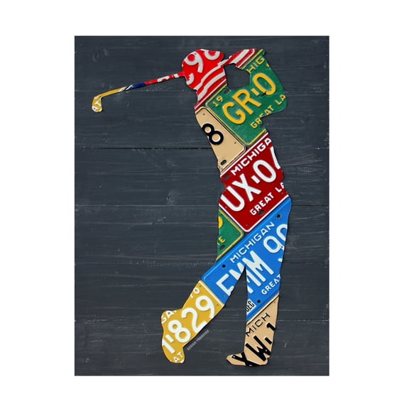 Trademark Fine Art Design Turnpike Aruba License Plate Map Canvas Wall Art - 14x19