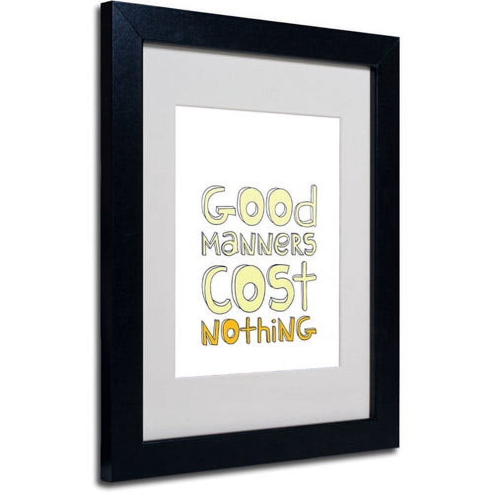 Trademark Fine Art "Good Manners II" Canvas Art by Megan Romo, Black Frame
