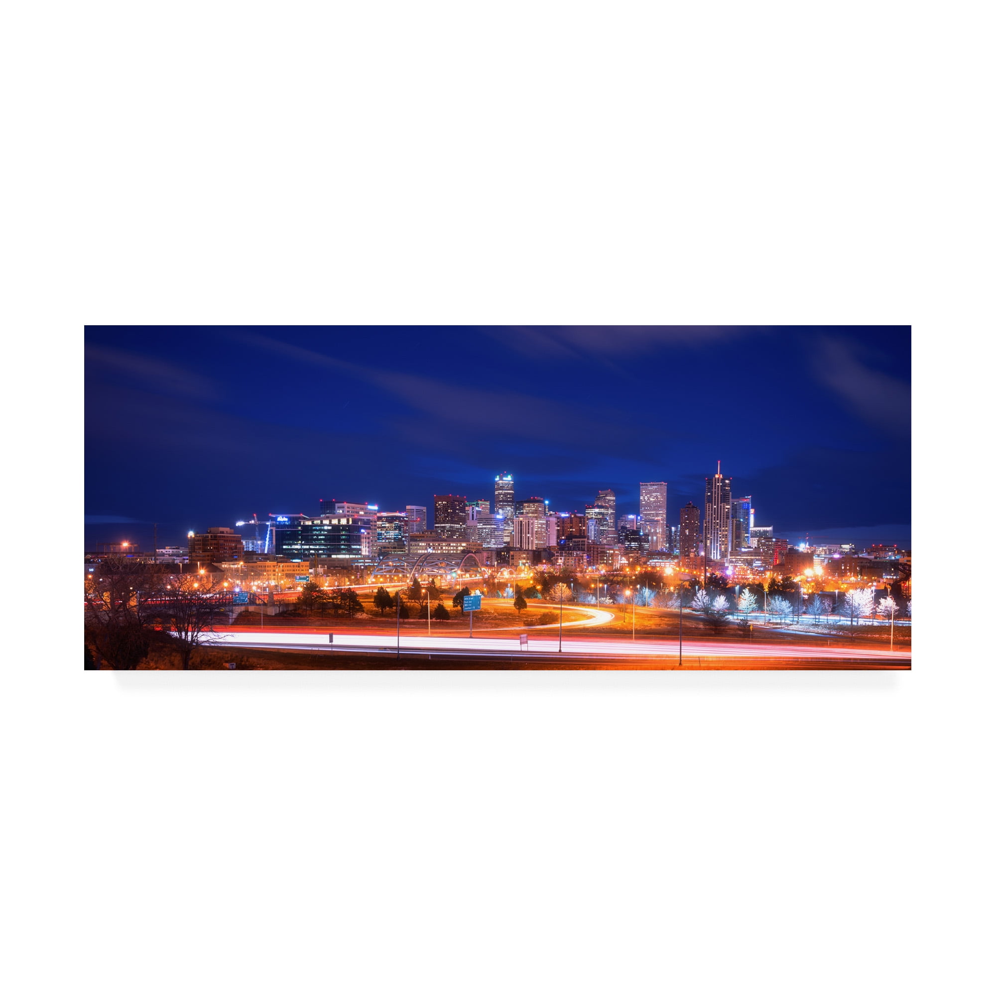 Trademark Fine Art 'Goodnight Denver Pano' Canvas Art by Darren White Photography