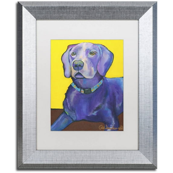 Trademark Fine Art "Goose" Canvas Art by Pat Saunders-White, White Matte, Silver Frame