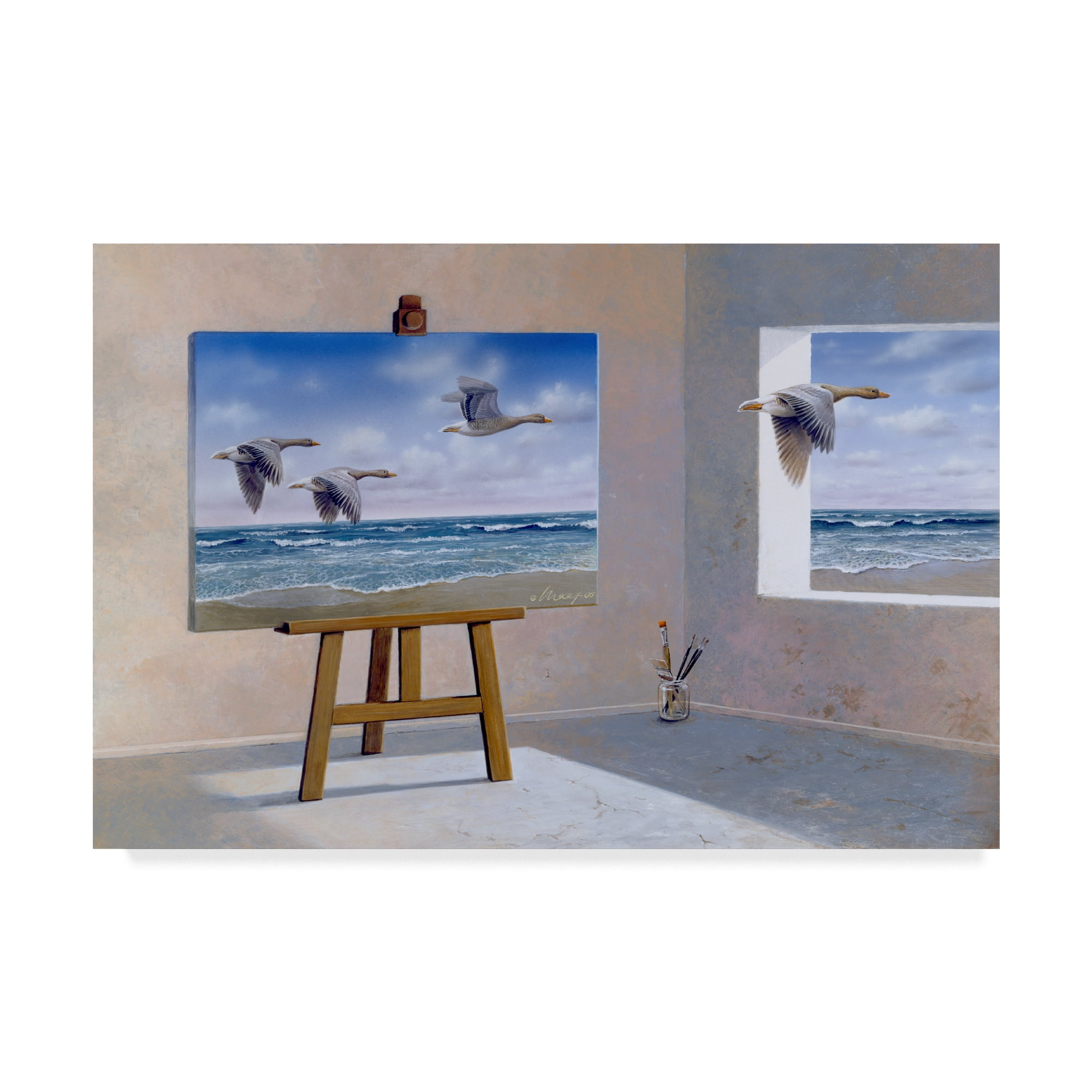 Trademark Fine Art 'Goose Flying' Canvas Art by Harro Maass