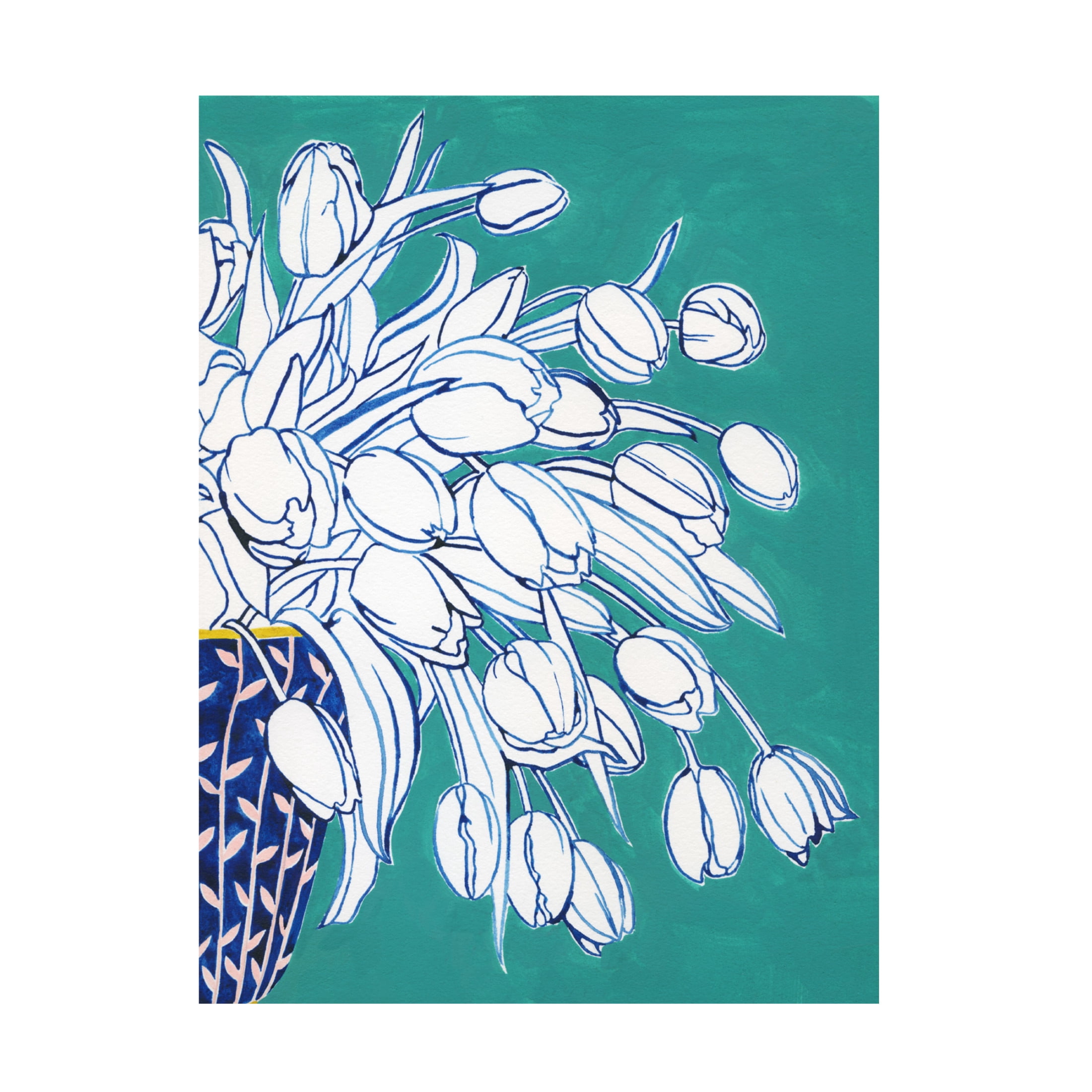 Trademark Fine Art Grace Popp Turquoise Tulip Bouquet II Canvas Wall Art