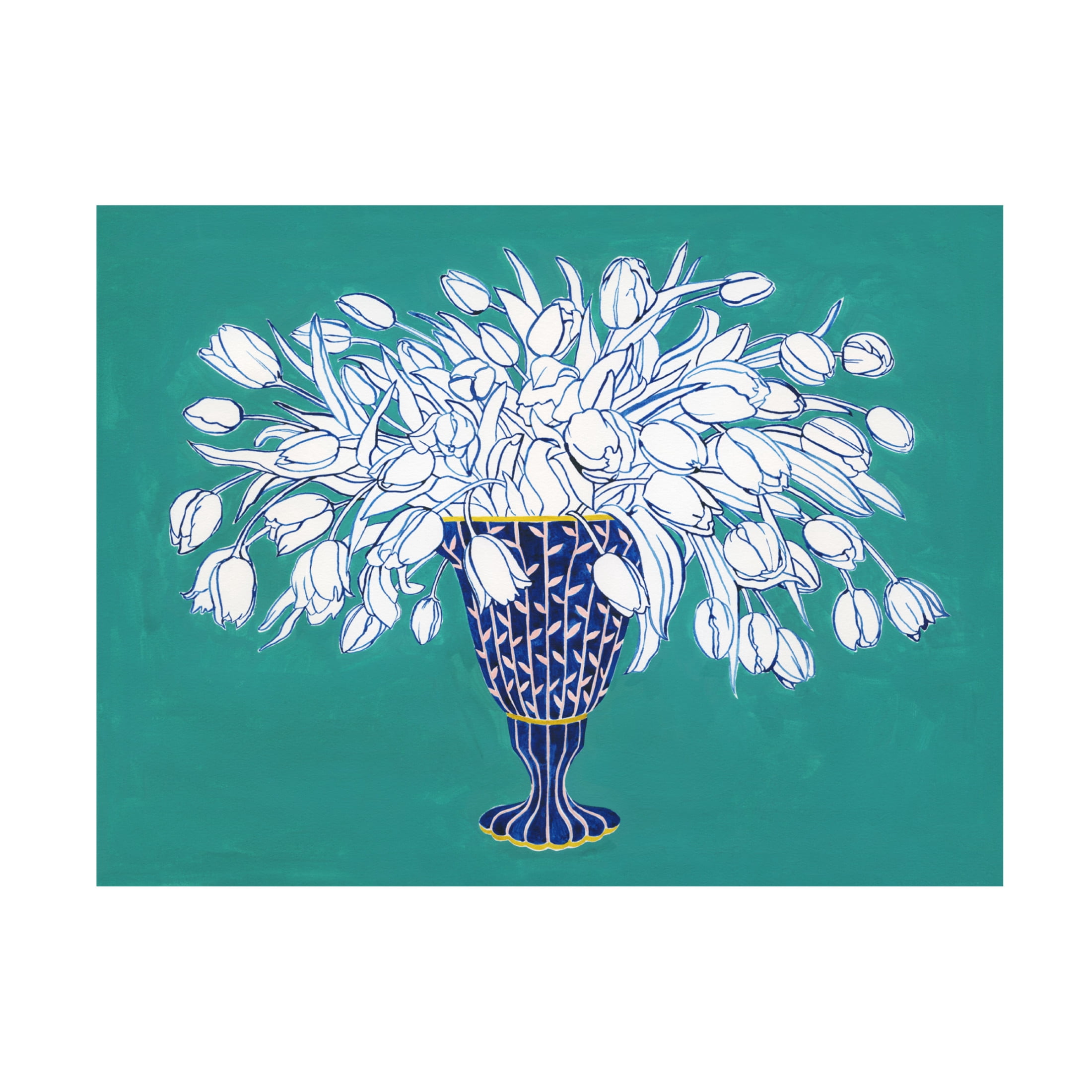Trademark Fine Art Grace Popp Turquoise Tulip Bouquet III Canvas Wall Art