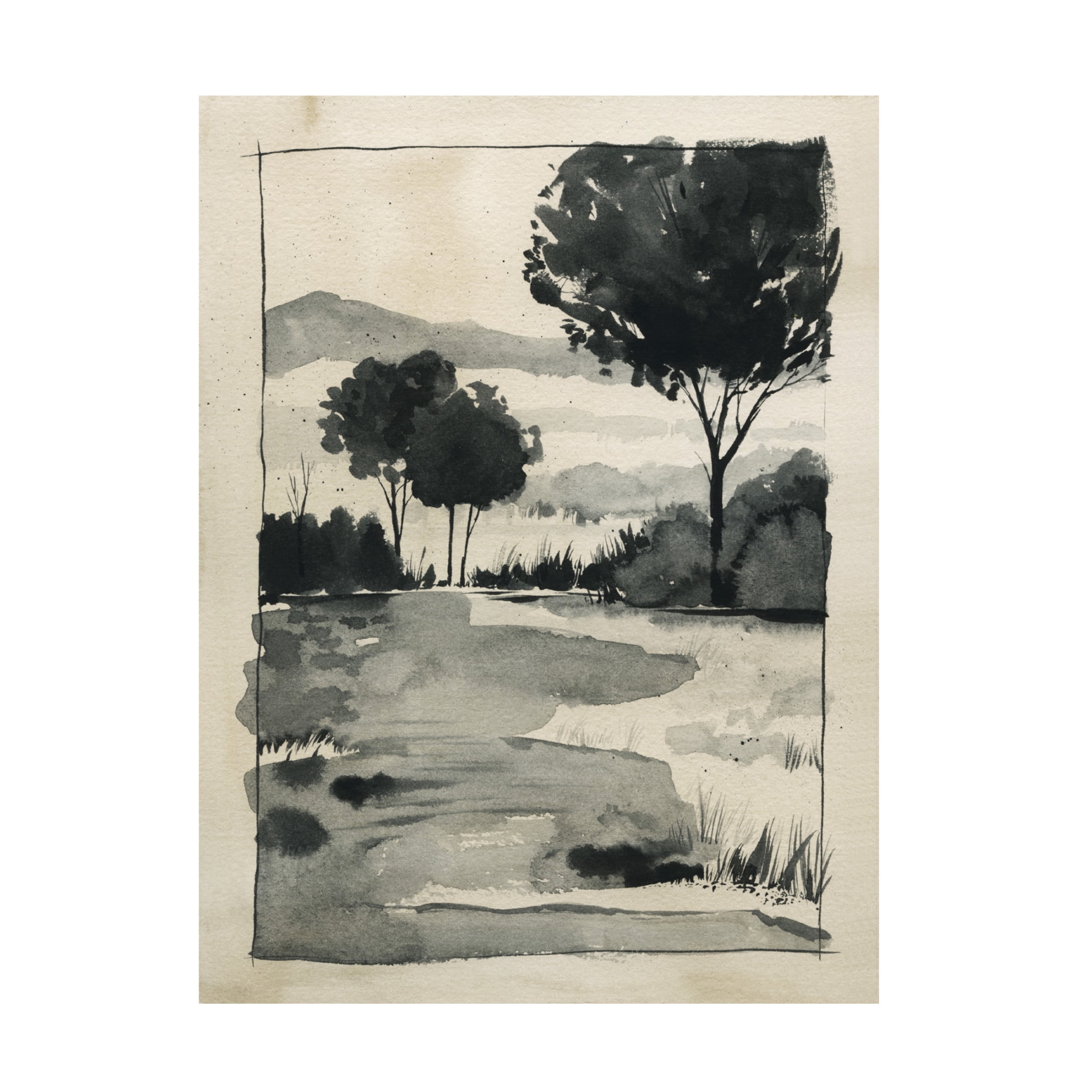 Trademark Fine Art Grace Popp  Watercolor Country Sketch I Canvas Wall Art