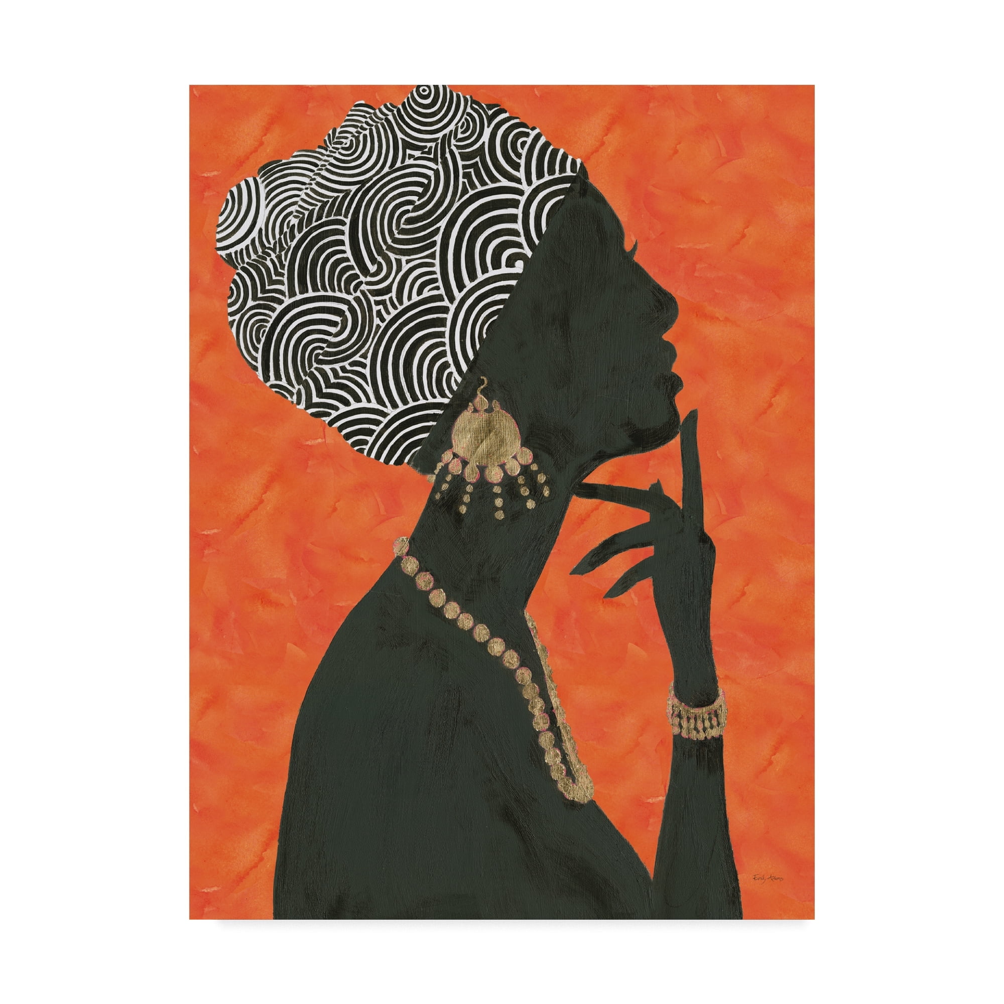 Graceful Majesty Orange Canvas Art with Wood Frame