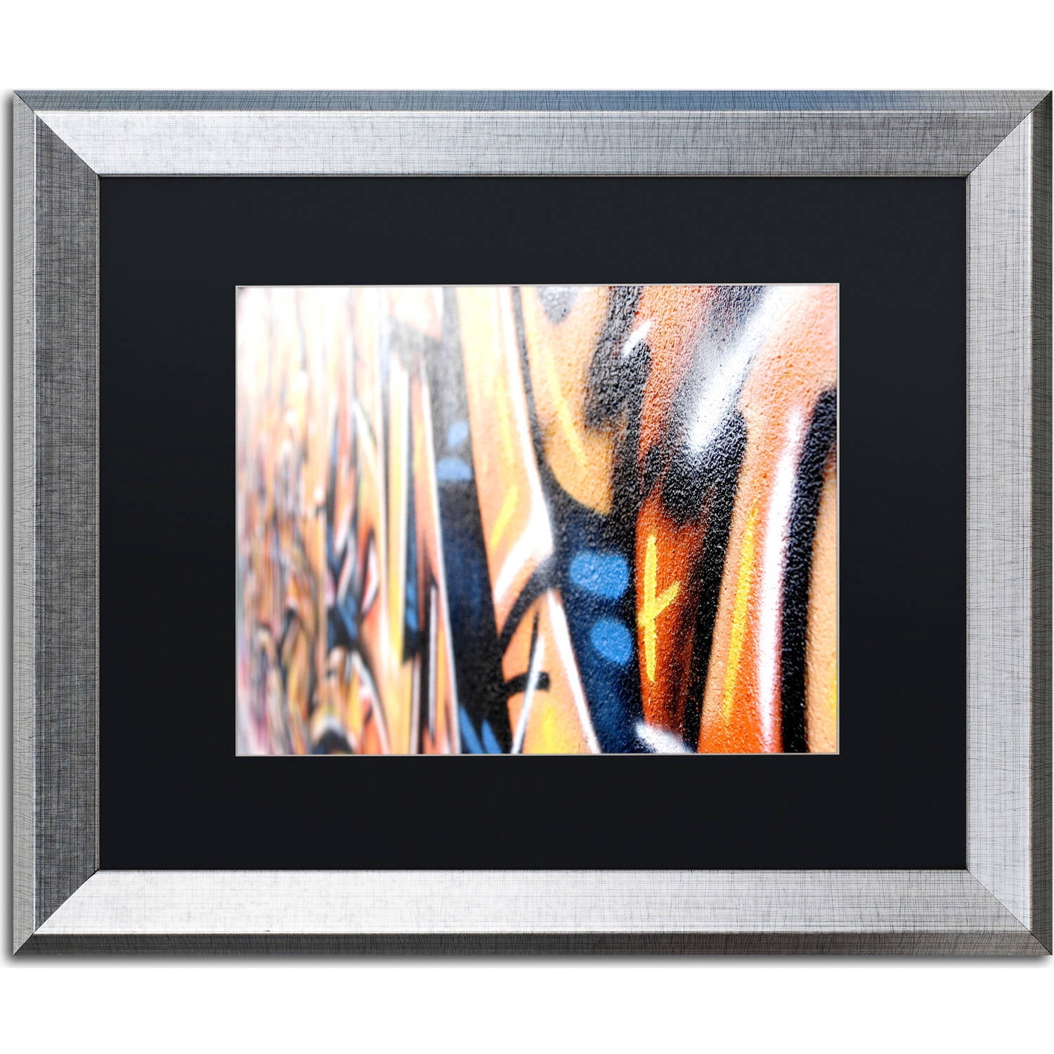 Trademark Fine Art "Graffiti" Canvas Art by Yale Gurney, Black Matte, Silver Frame