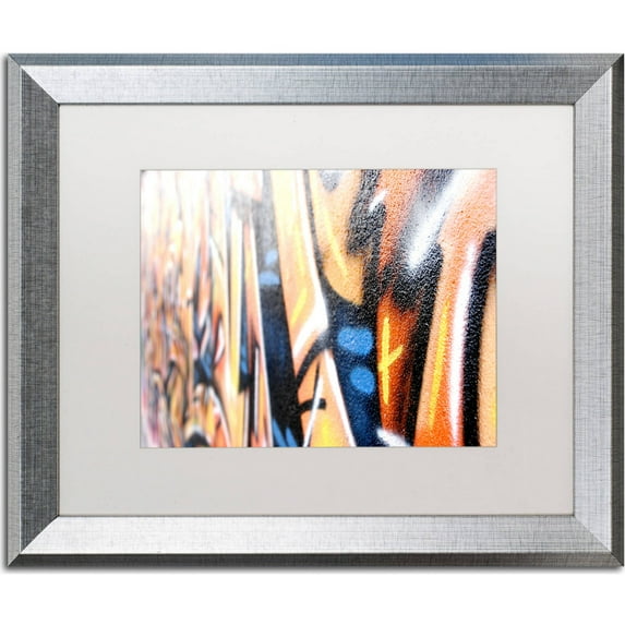 Trademark Fine Art "Graffiti" Canvas Art by Yale Gurney, White Matte, Silver Frame