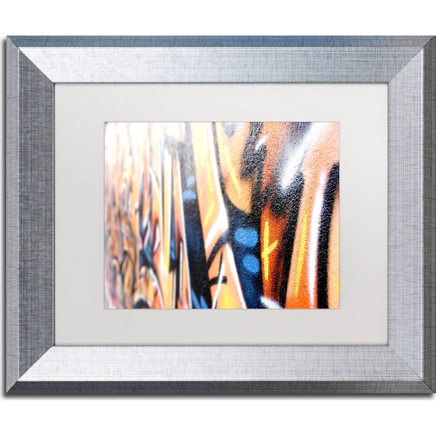 Trademark Fine Art "Graffiti" Canvas Art by Yale Gurney, White Matte, Silver Frame