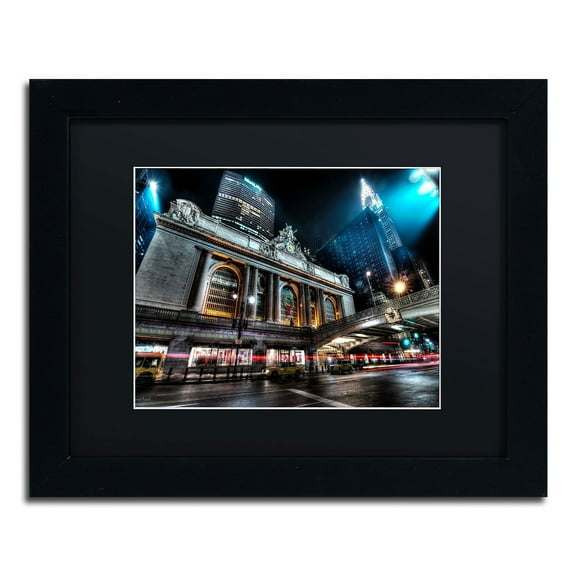 Trademark Fine Art "Grand Central Terminal 42nd. Street - Manhattan" Canvas Art by David Ayash, Black Matte, Black Frame