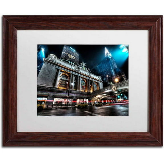 Trademark Fine Art "Grand Central Terminal 42nd. Street - Manhattan" Canvas Art by David Ayash, White Matte, Wood Frame