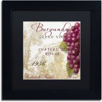 Trademark Fine Art "Grand Vin Burgundy" Canvas Art by Color Bakery Black Matte, Black Frame