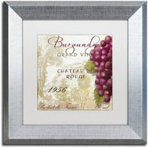 Trademark Fine Art "Grand Vin Burgundy" Canvas Art by Color Bakery White Matte, Silver Frame