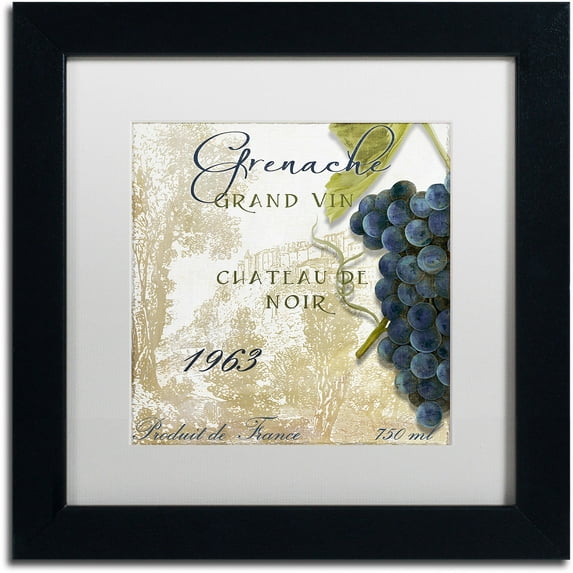 Trademark Fine Art "Grand Vin Grenache" Canvas Art by Color Bakery White Matte, Black Frame