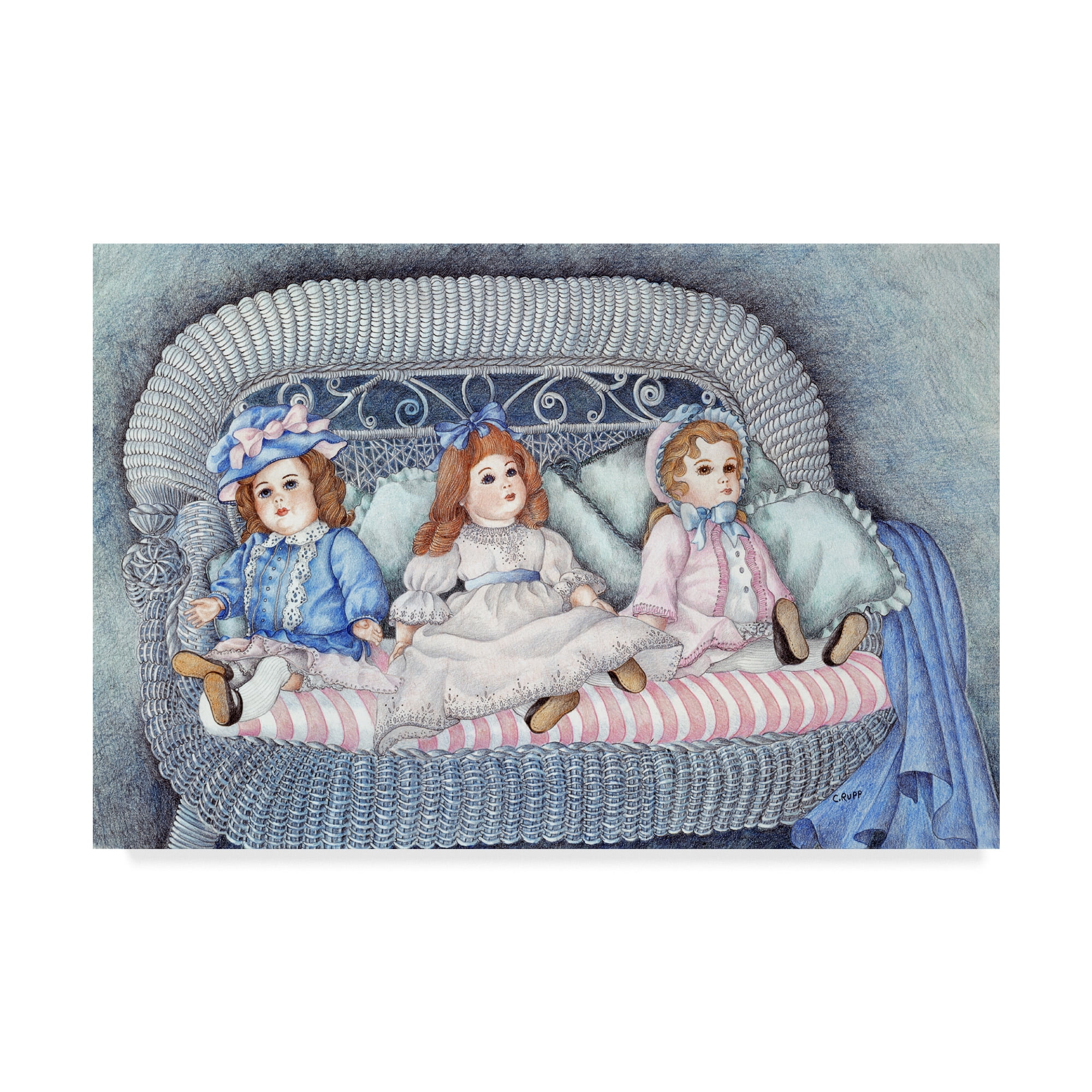 Trademark Fine Art 'Grandmas Dolls' Canvas Art by Carol J Rupp