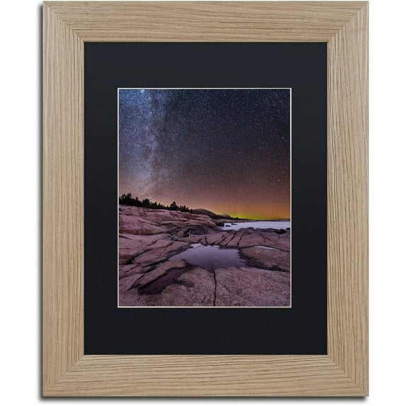 Trademark Fine Art "Granite Coast" Canvas Art by Michael Blanchette Photography Black Matte, Birch Frame