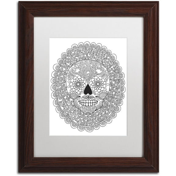 Trademark Fine Art Graphic Illtration Matted Framed Art ' Candy Skull ' by Hello Angel