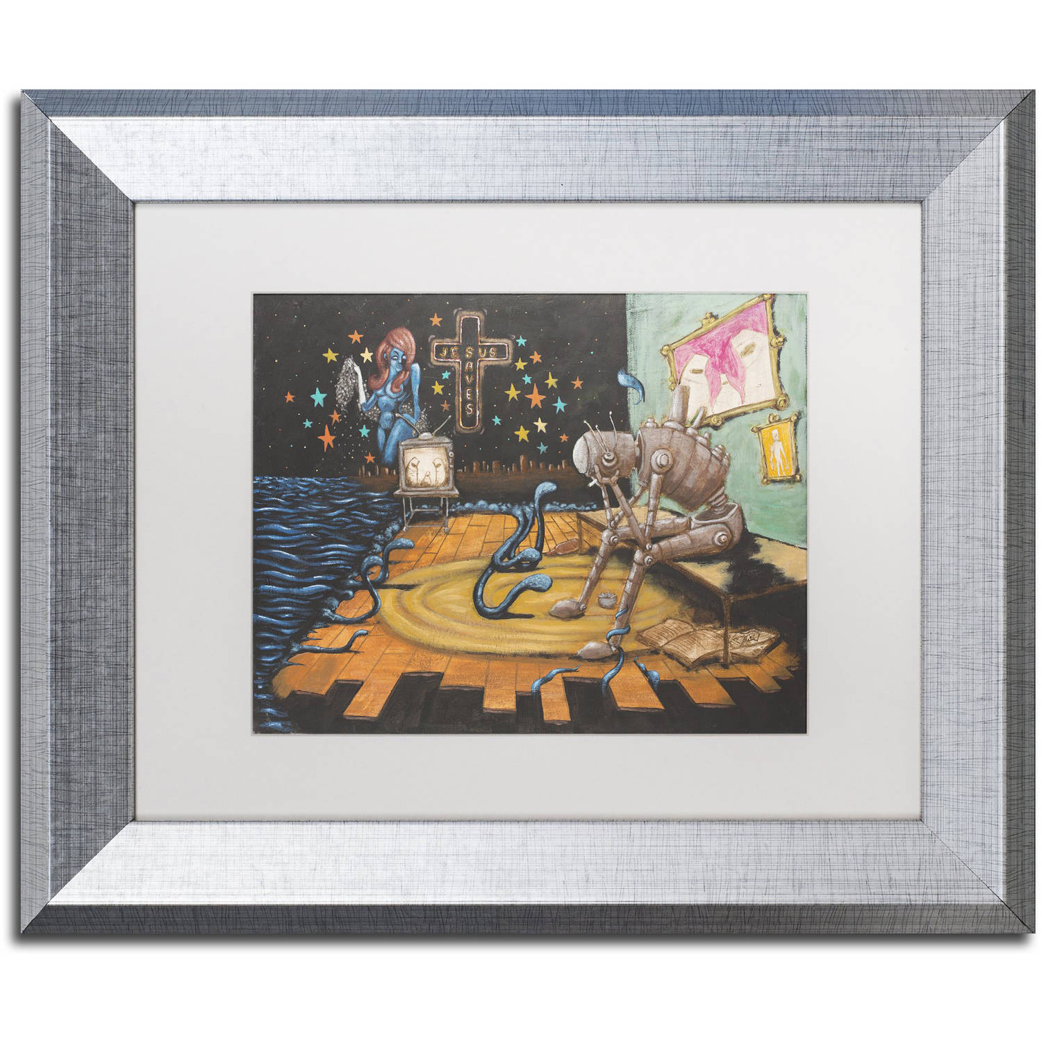 Trademark Fine Art Graphic Illtration Matted Framed Art ' Jes Saves ' by Craig Snodgrass