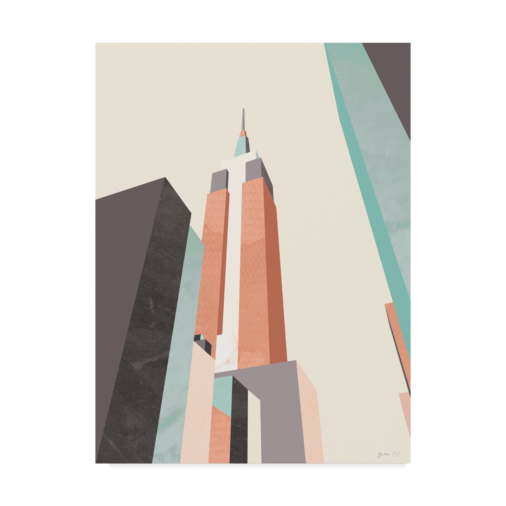 Trademark Fine Art 'Graphic Pastel Architecture III' Canvas Art by Green Lili