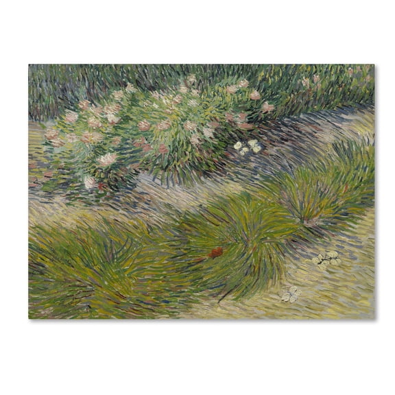 Trademark Fine Art 'Grass And Butterflies' Canvas Art by Van Gogh