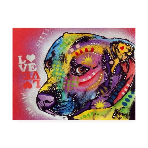 Trademark Fine Art 'Gratitude Pit Bull Pittie Love ' Canvas Art by Dean Russo
