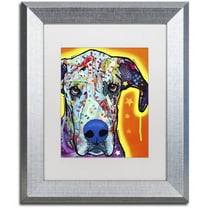 Trademark Fine Art "Great Dane" Canvas Art by Dean Russo, White Matte, Silver Frame