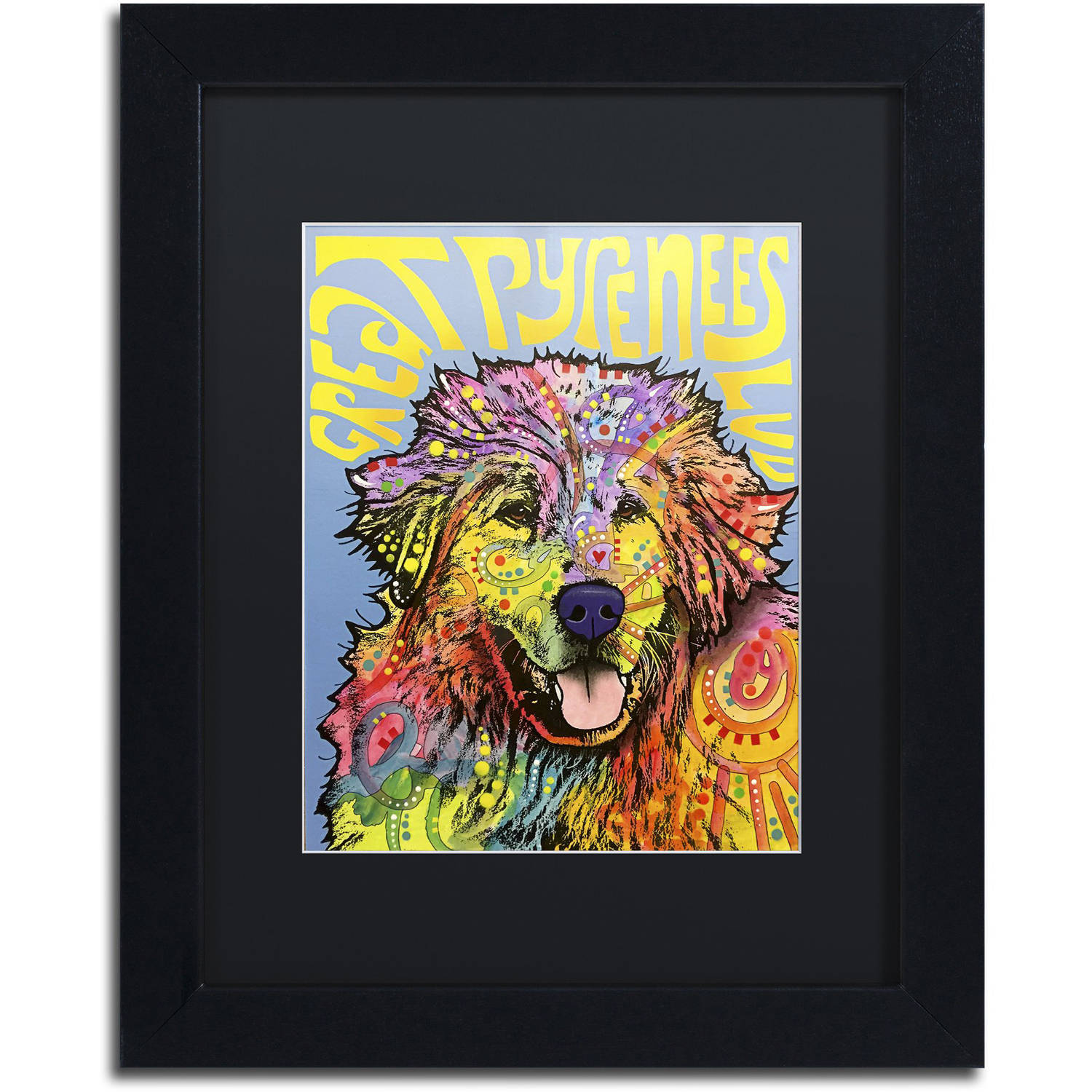 Trademark Fine Art 'Great Pyrenees' Canvas Art by Dean Russo, Black Matte, Black Frame