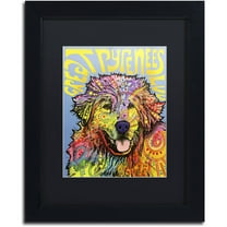 Trademark Fine Art 'Great Pyrenees' Canvas Art by Dean Russo, Black Matte, Black Frame