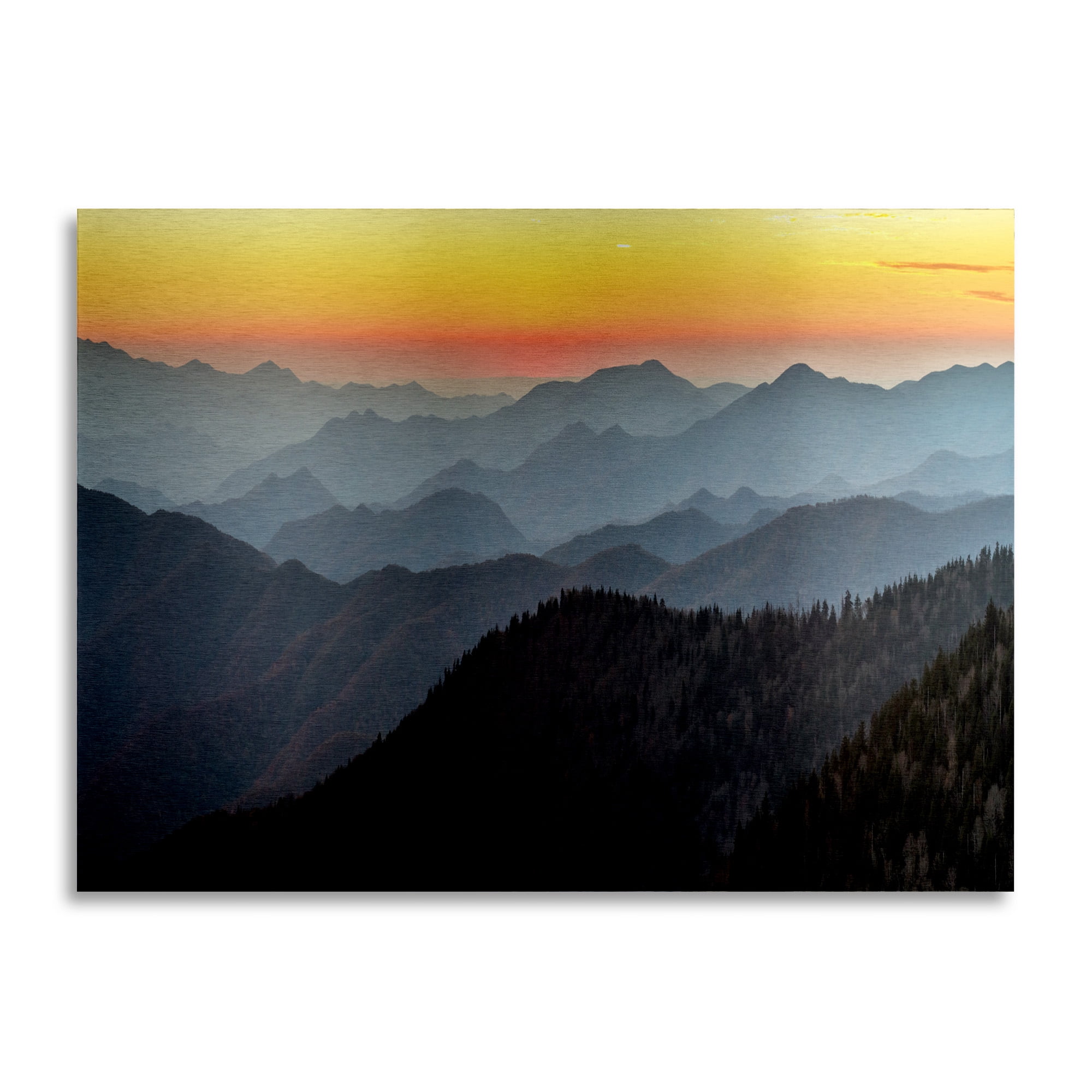 Trademark Fine Art 'Great Smoky Sunset' Brushed Aluminum Wall Art Art by Pierre Leclerc