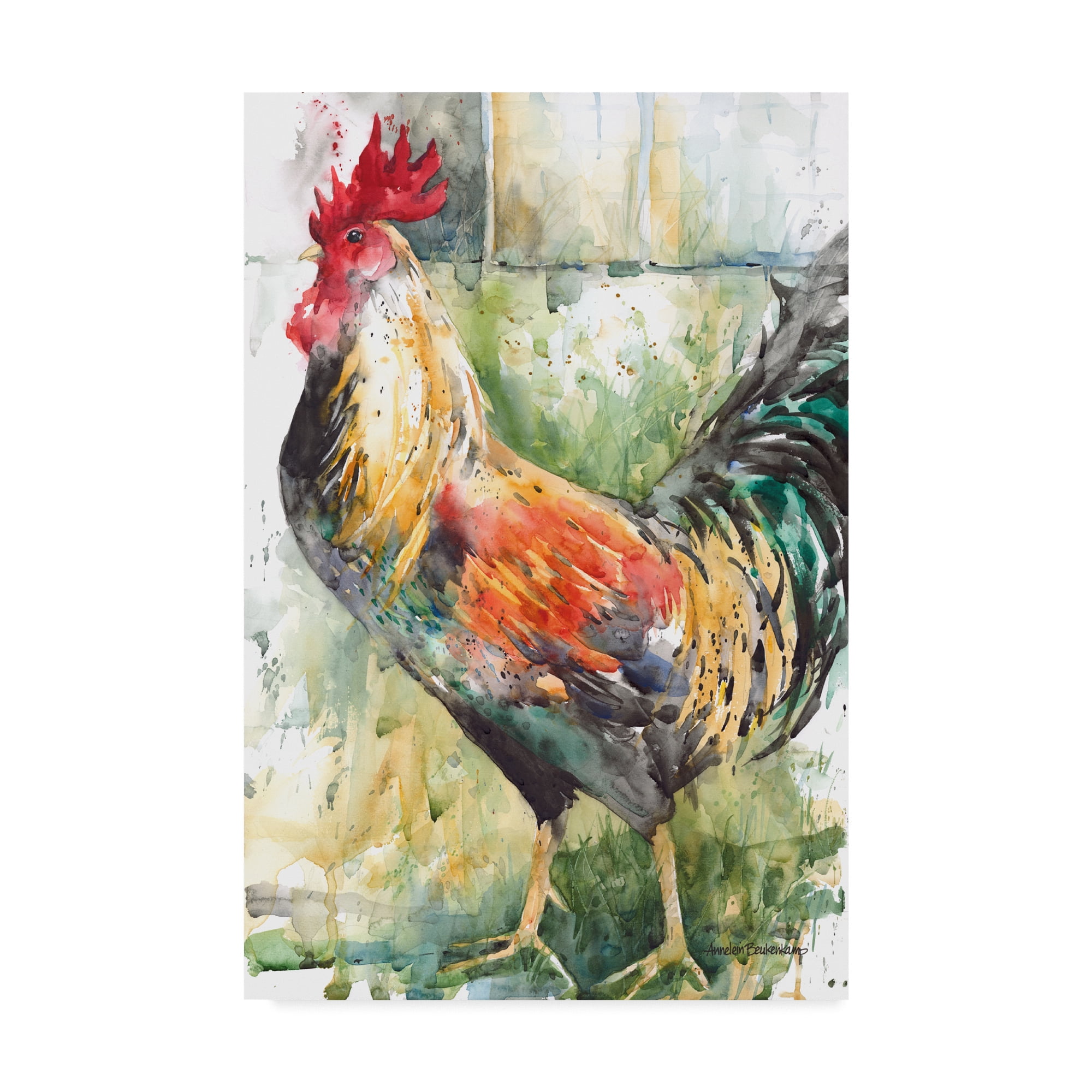Trademark Fine Art 'Green And Gold' Canvas Art by Annelein Beukenkamp