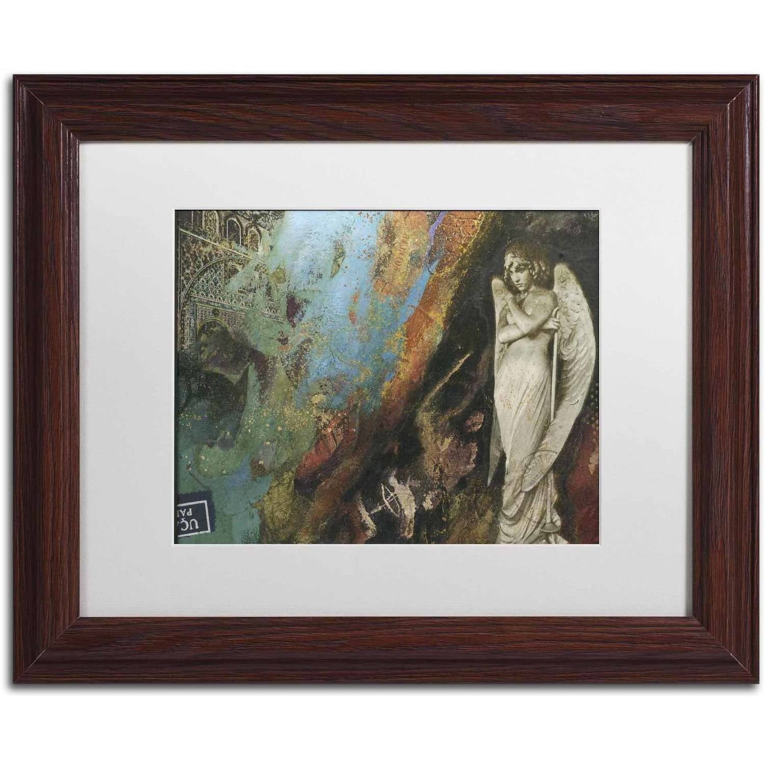 Trademark Fine Art 'Green Angel' Canvas Art by Nick Bantock, White Matte, Wood Frame