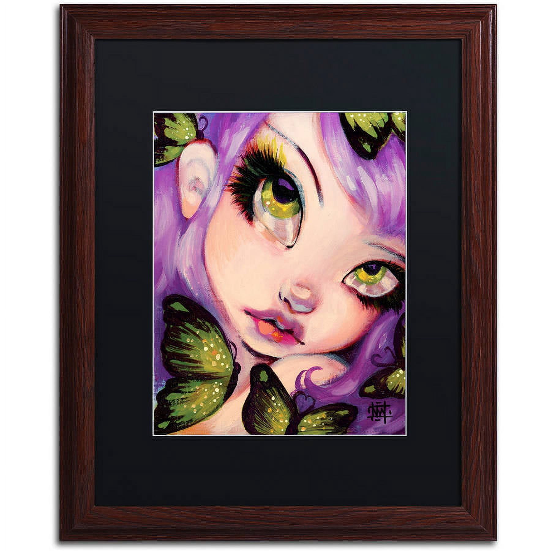 Trademark Fine Art "Green Eyed Violet" Canvas Art by Natasha Wescoat, Black Matte, Wood Frame