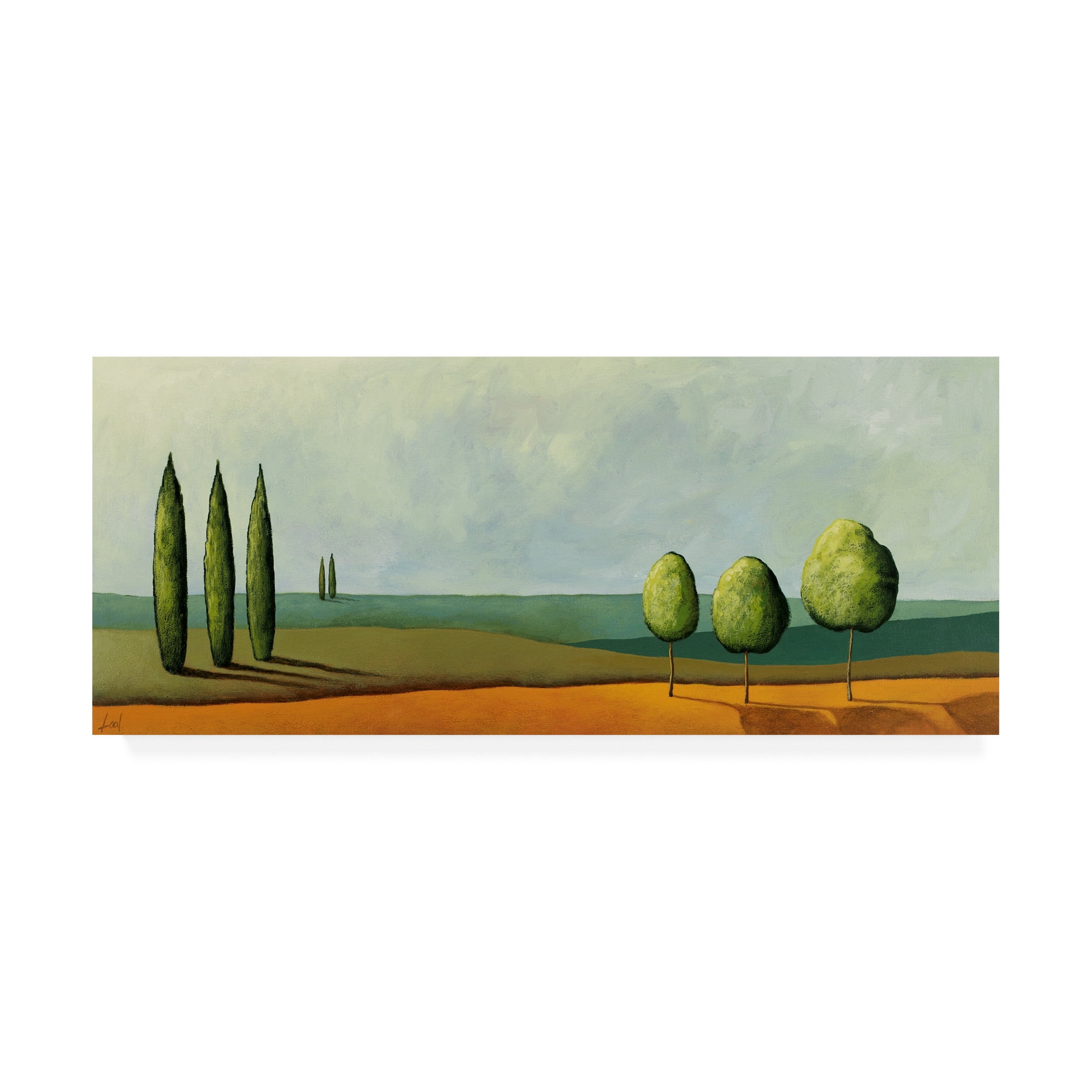 Trademark Fine Art 'Green Tuscan Paint Landscape 3' Canvas Art by Pablo Esteban