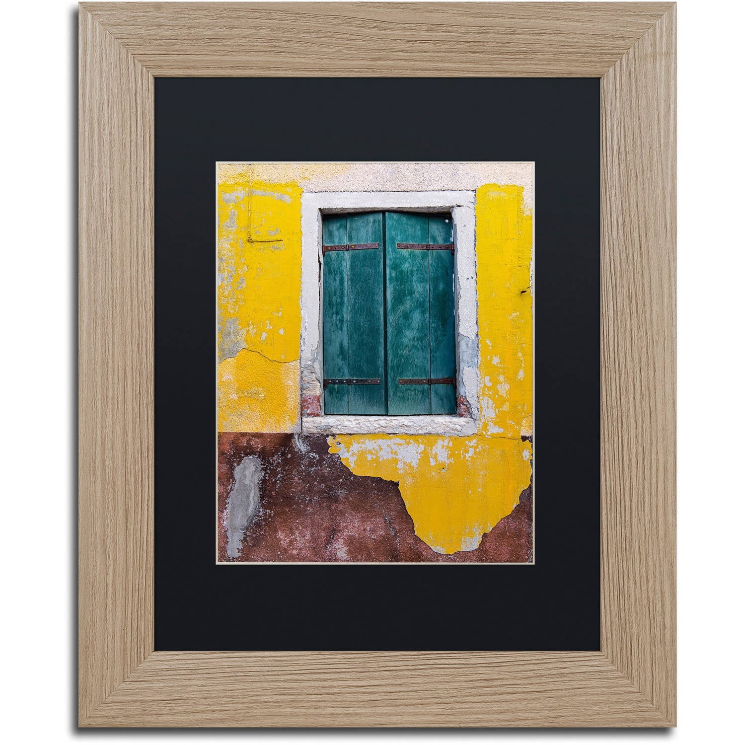Trademark Fine Art "Green Window" Canvas Art by Michael Blanchette Photography Black Matte, Birch Frame