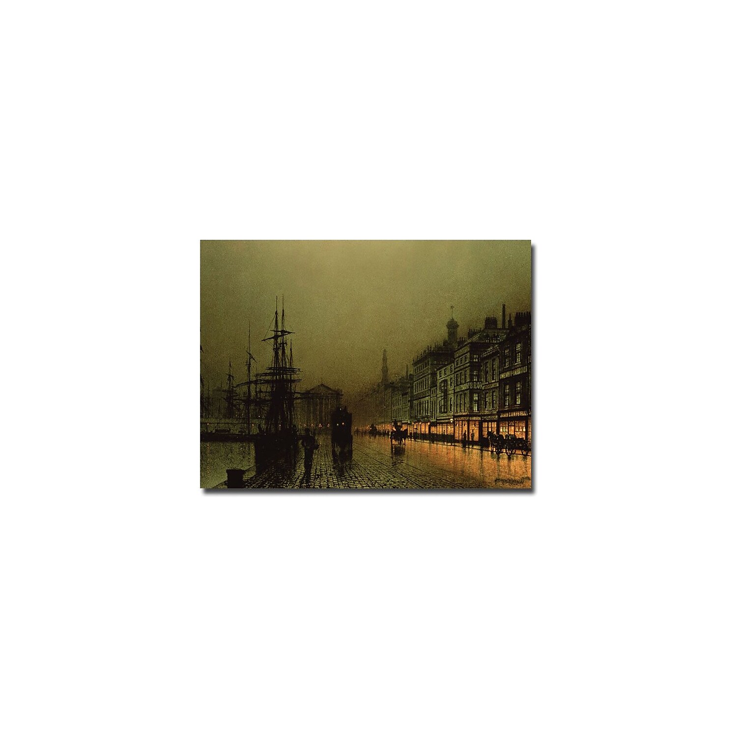 Trademark Fine Art "Greenock Dock by Moonlight" Canvas Art by John Grimshaw