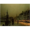Trademark Fine Art "Greenock Dock by Moonlight" Canvas Art by John