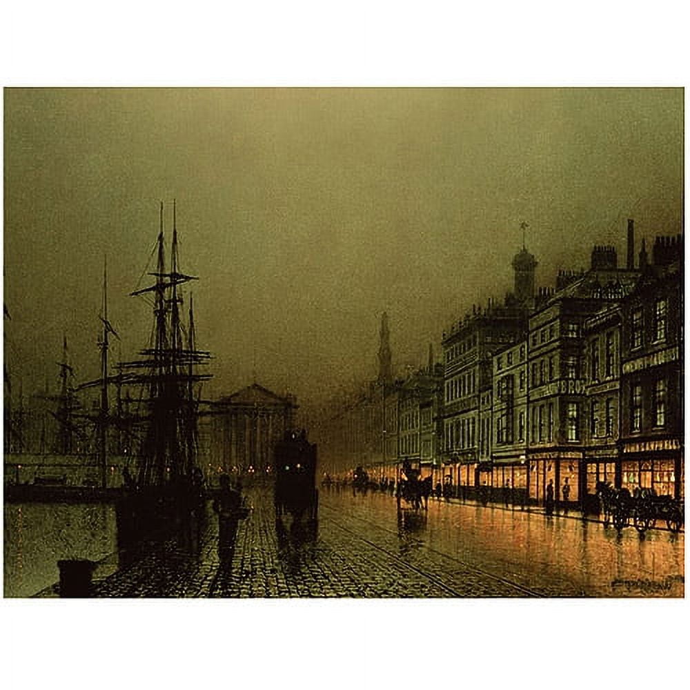 Greenock Dock by Moonlight Victorian Canvas Wall Art