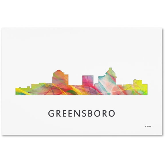 Trademark Fine Art 'Greensboro North Carolina Skyline WB-1' Canvas Art by Marlene Watson