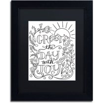 Trademark Fine Art "Greet The Day With Joy" Canvas Art by Elizabeth Caldwell, Black Matte, Black Frame