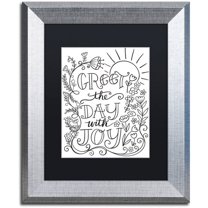 Trademark Fine Art "Greet The Day With Joy" Canvas Art by Elizabeth Caldwell, Black Matte, Silver Frame
