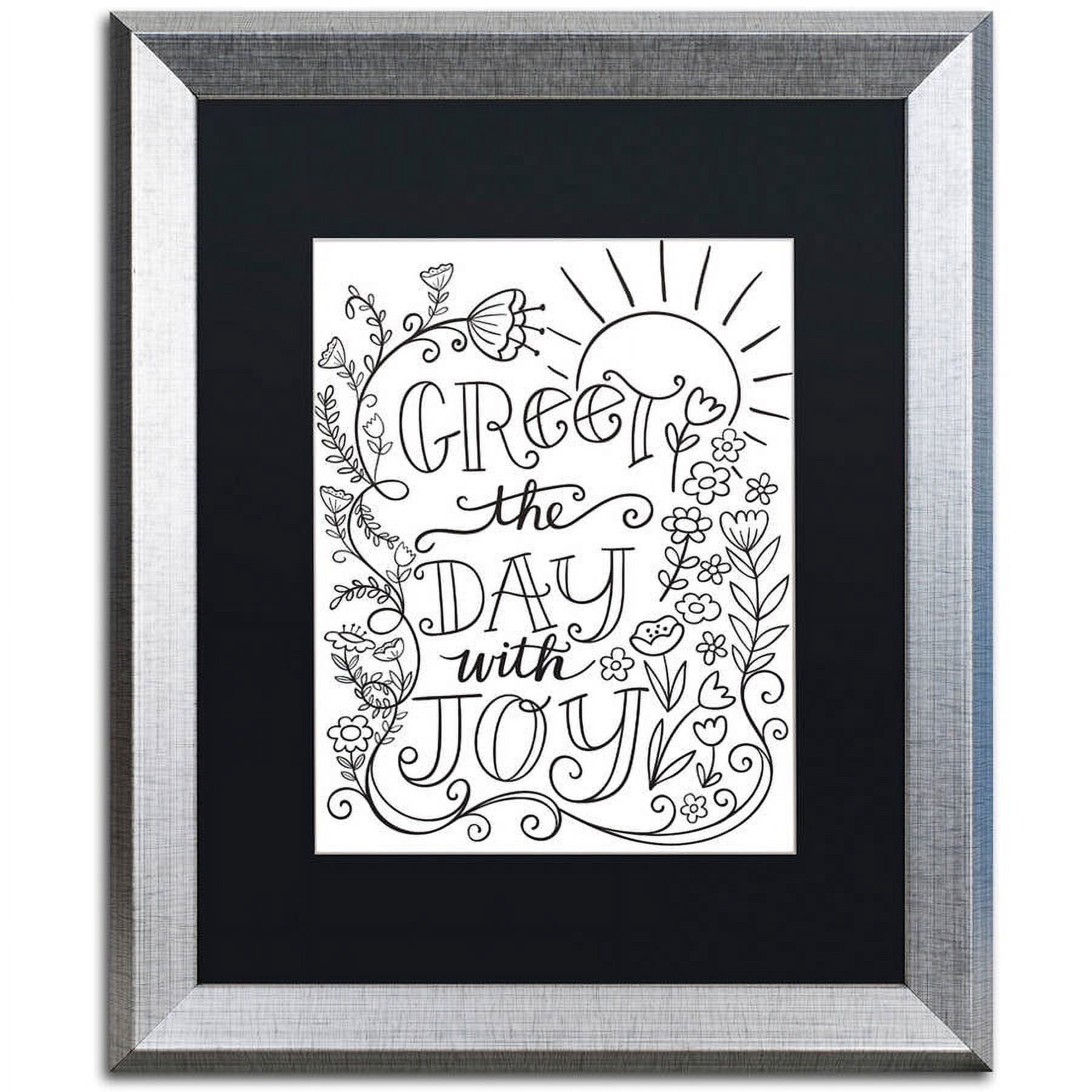 Trademark Fine Art "Greet The Day With Joy" Canvas Art by Elizabeth Caldwell, Black Matte, Silver Frame