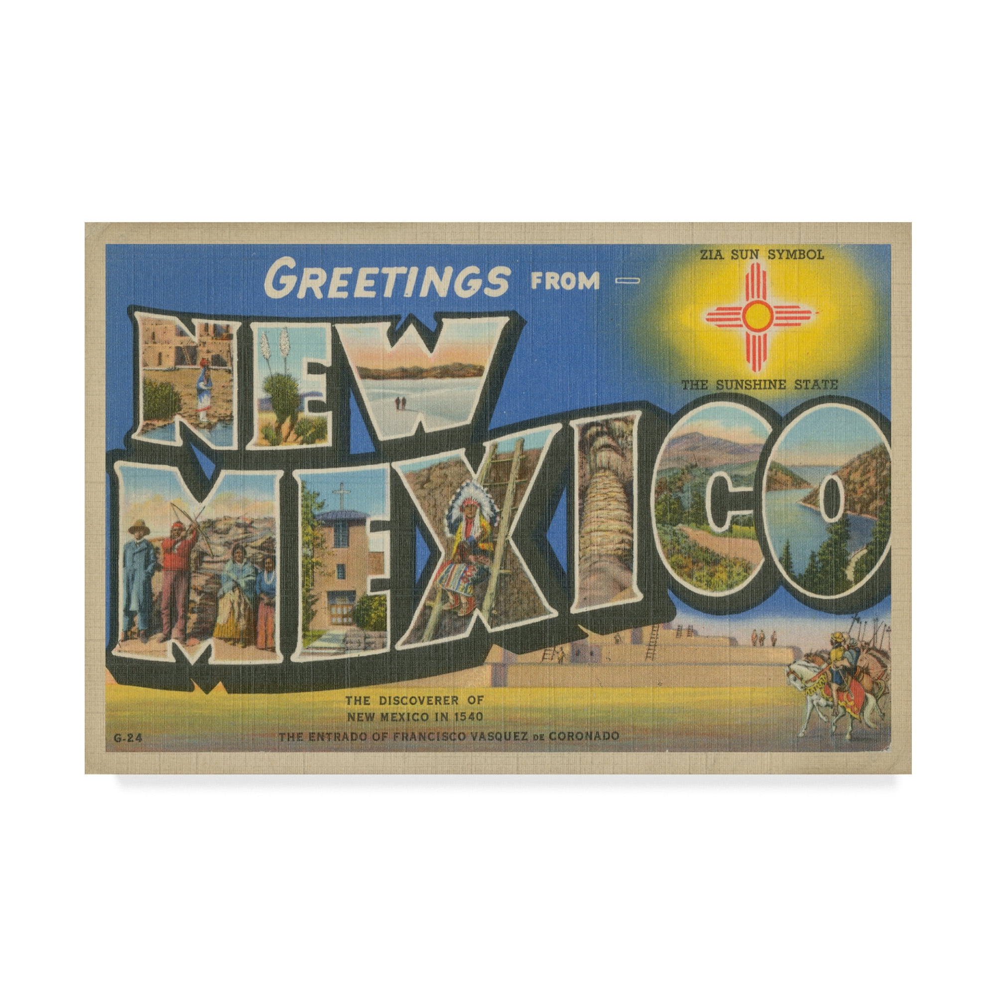 Trademark Fine Art 'Greetings from New Mexico' Canvas Art by Unknown